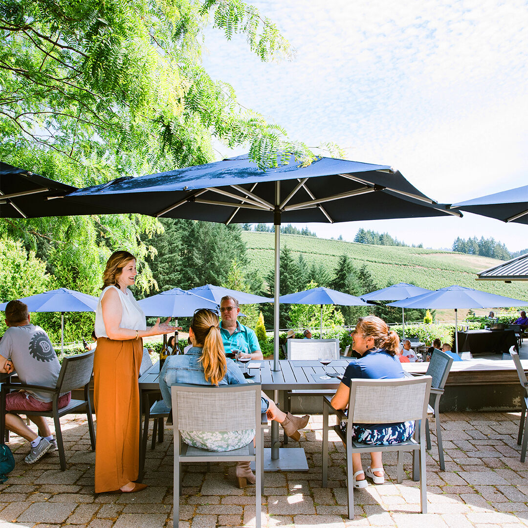 WillaKenzie Estate Patio with guests enjoying the weather